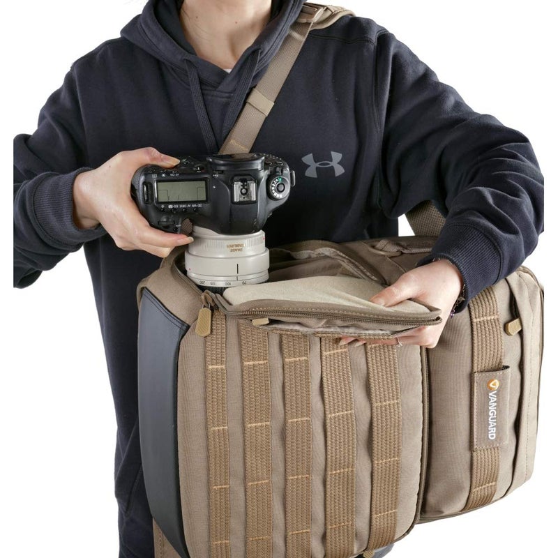 VANGUARD VEO Range T48 Backpack for Pro DSLR/Mirrorless Cameras, Tactical Style â€“ Beige - Image 4